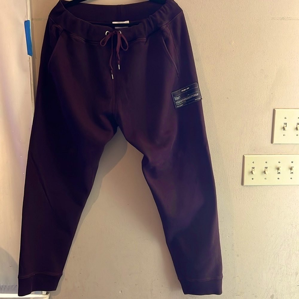 HELMUT LANG IMPRESS YOUR PARENTS SWEATPANTS SIZE LARGE WINE COLOR